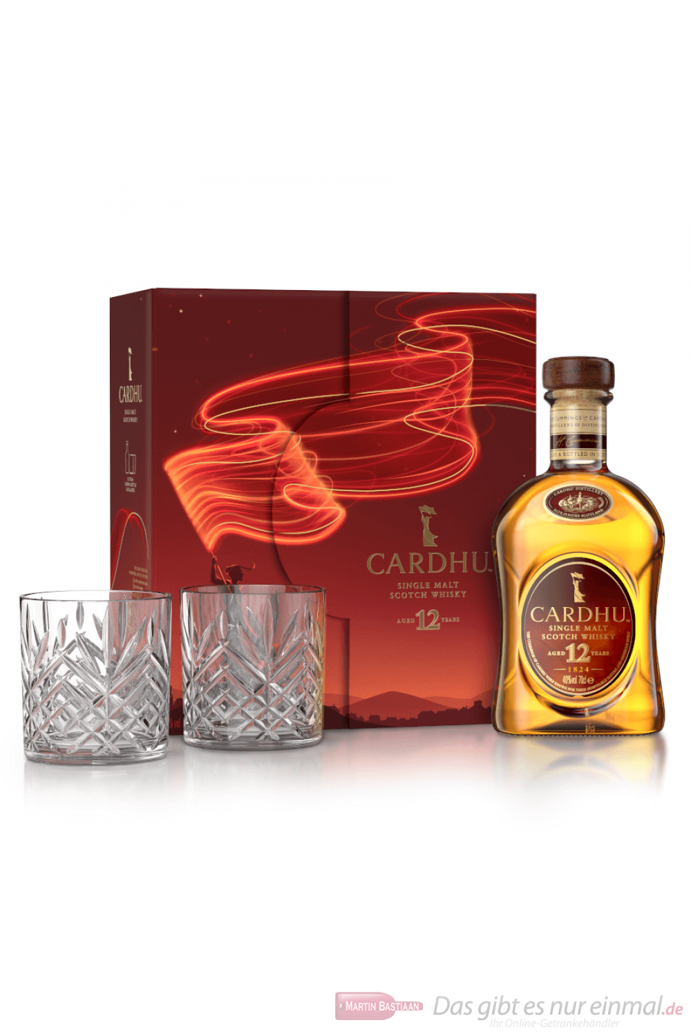Cardhu 12 Jahre + Whisky Gläser Scotch Malt Single 0,7l 2