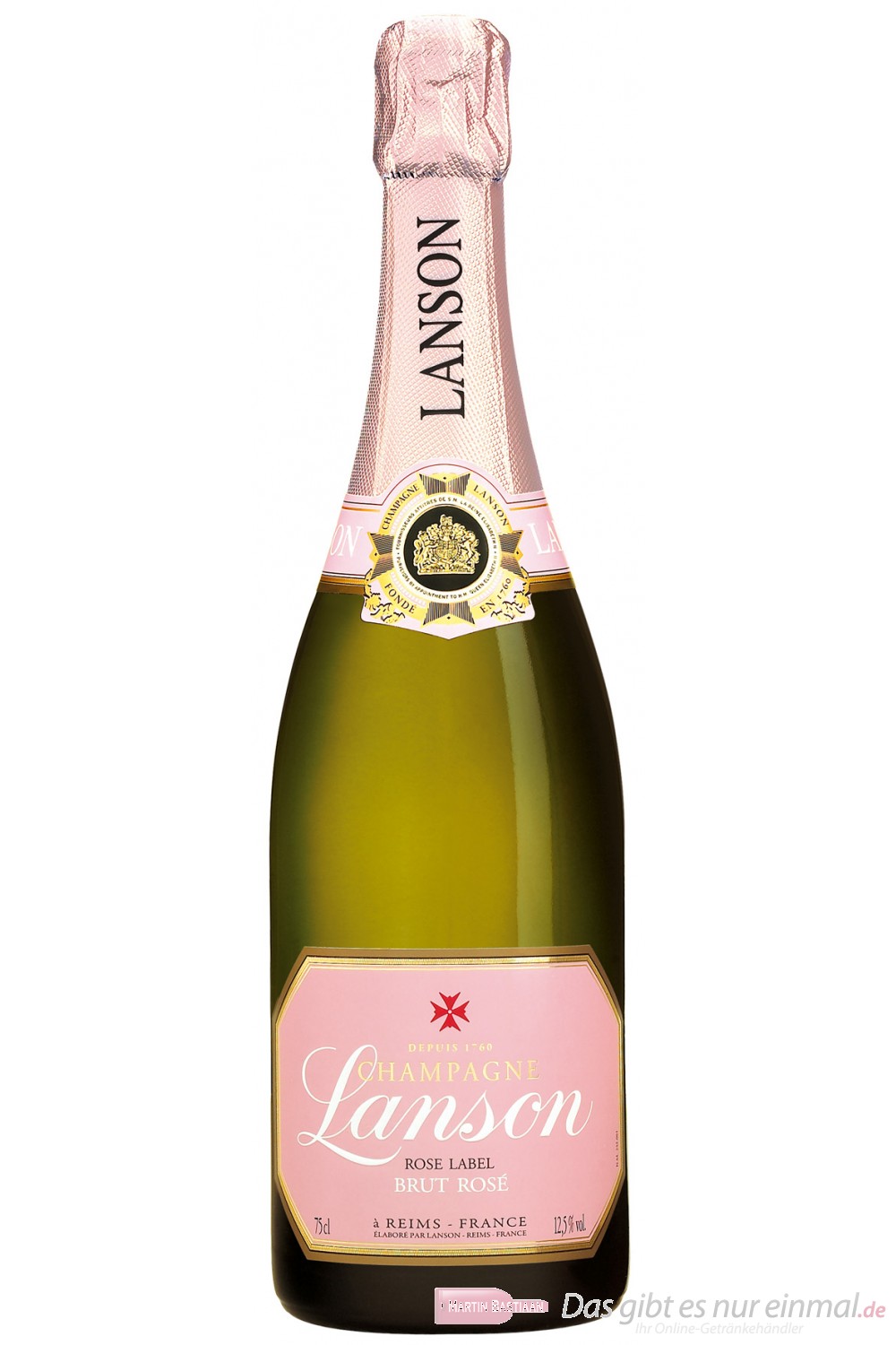 0,75l Label 12% Brut Champagner Lanson Rosé