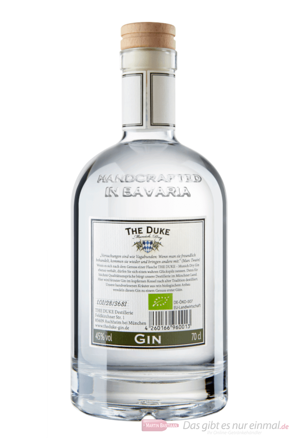 The Duke Munich Dry Gin Flasche 0,7l
